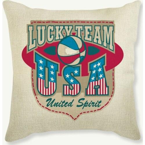 American Baseball Movement Style Sofa Chair Throw Pillow Case Home Decoration USA Letter Pattern Design Cushion Cover