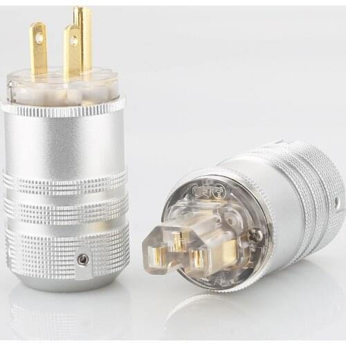 Audiocrast 24K Gold Plated US Mains Power Plug HIFI DIY Power Cable Plug HIFI US Plug