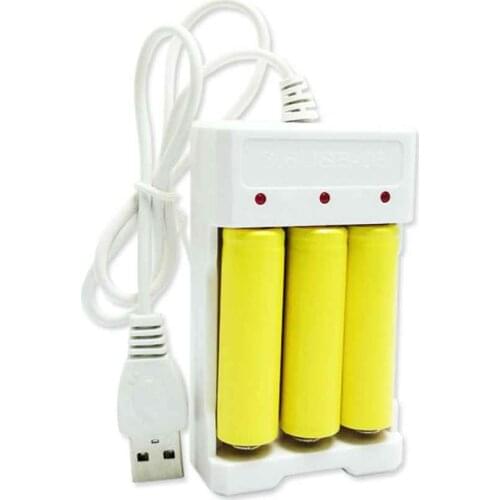 White Usb Aa Aaa Battery Charger Intelligent 4/3 Slots Rechargeable Fast Smart Charging Base