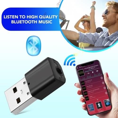 Bluetooth 4.2 Audio Transmitter Receiver Mini USB 3.5mm AUX Jack Stereo Music Wireless Bluetooth Adapter For TV PC Car Speaker