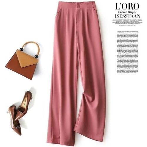 Summer New Wide Leg Pants Womens High Waist Drop Loose Thin Straight Tube Leisure Floor Dragging Chiffon Suit Sports Pants