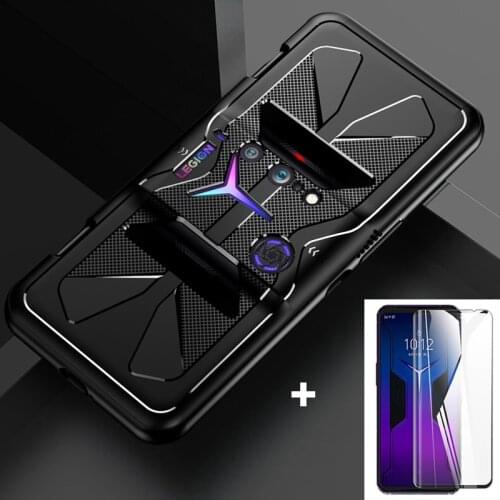 For Lenovo Legion Phone Duel 2 Case + Tempered Glass Screen Protector For Lenovo Legion 2 Pro Case Legion2Pro Matte Slim Cover