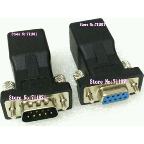Via network cable extend RS232 DB9 Adapter connector 9P Male Female DB9 extension connector Adapter with 8P Rj45 network cable
