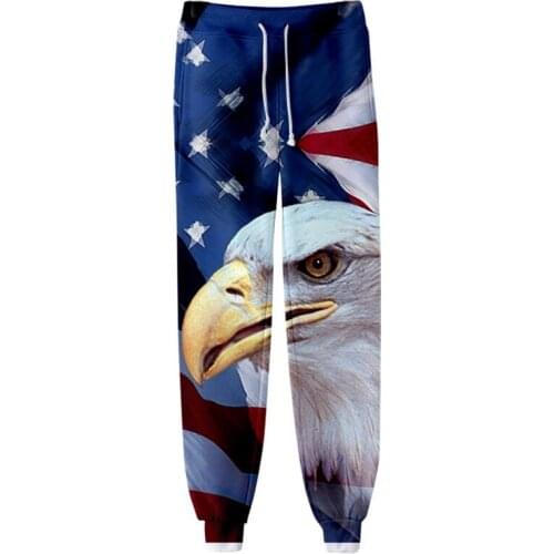 Skull Eagle American Flag 3D Long Pants Men Women Fashion 3D Full Print Sweatpants Straight Harajuku Streetwear Casual Trousers