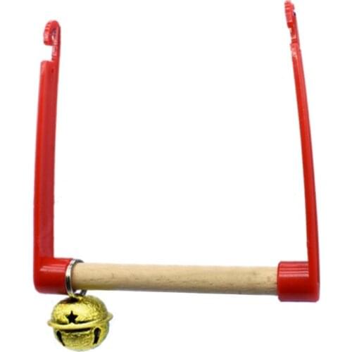 Bird Parrot Swing Chewing Toys Hanging Bird Cage Toys with Movable Bell for Small Finches Budgie Macaws Love Birds