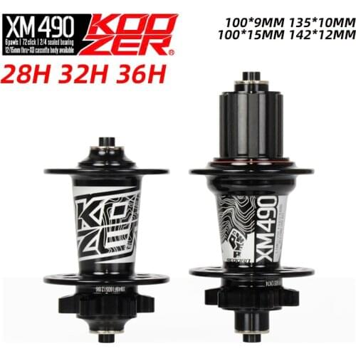NEW Koozer Hubs 4 Bearing MTB Mountain Bike Hub QR Rear 10*135mm 28/32/36 Holes Thru 100*15 12*142mm Disc Brake XM490 Bicycle H
