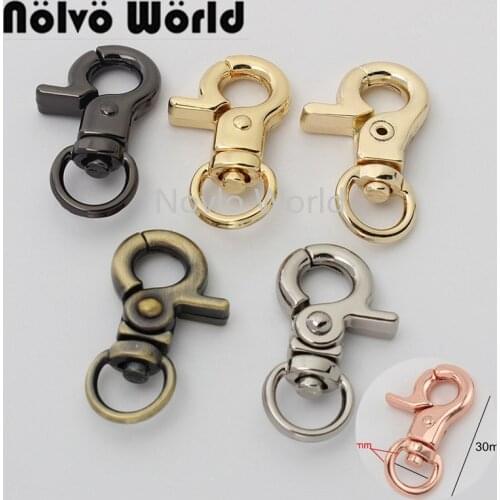 Nolvo World 20 pcs Inner width 8.4mm 6 colors Metal Buckle Bag Lobster Swivel Claw Clasps Trigger Clips Snap Hook
