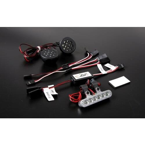 FVITEU Black Plastic LED light set (with LED Front lamp + taillight rear light) for 1/5 hpi baja 5b SS 5SC 4WD Rovan King Motor