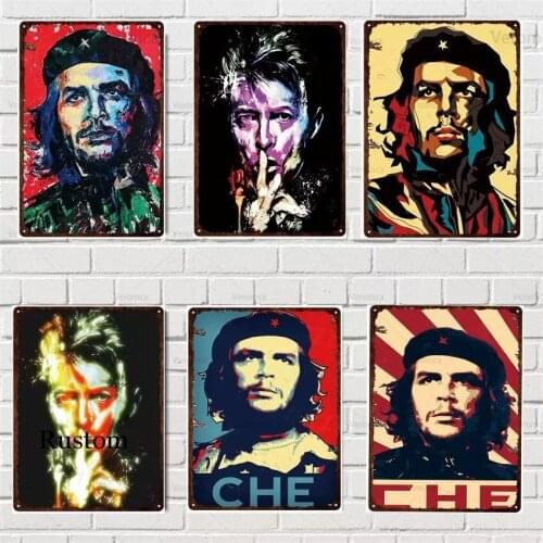 Rock Singer Vintage Metal Plate Che Guevara Elvis Tin Sign Poster Retro Decor Painting for Club Pub Home Bedroom Cinema
