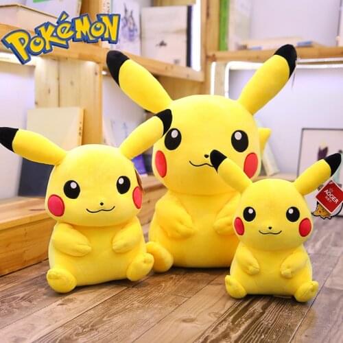 Pikachu Pokemon Kawaii Plush Doll Big Size Anime Cartoon Pillow Yellow Elf Soft Stuffed Decoration Gift For Girls Kids Toys