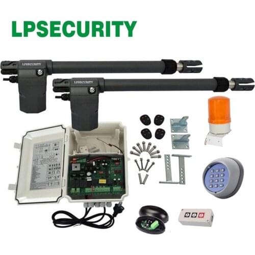 400KGS Gate Opener Piston Driving Electric Swing Gate Opener con sensors lamp wireless keypad optional y 2 transmitters