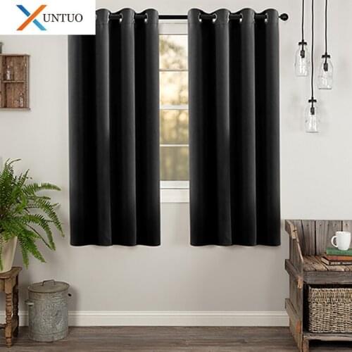 XUNTUO Blackout Short Curtains for Living Room Bedroom Kitchen Curtains Blinds for Window Treatments Curtain Drape Blinds Decor