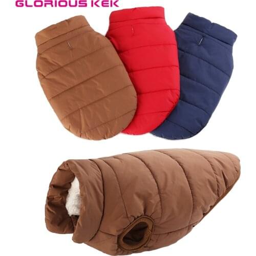 GLORIOUS KEK pet Dog Clothes For Large Dog Winter Warm Basic Dog Coat Jacket for Fleece Lining Ropa Para Perros XS-3XL