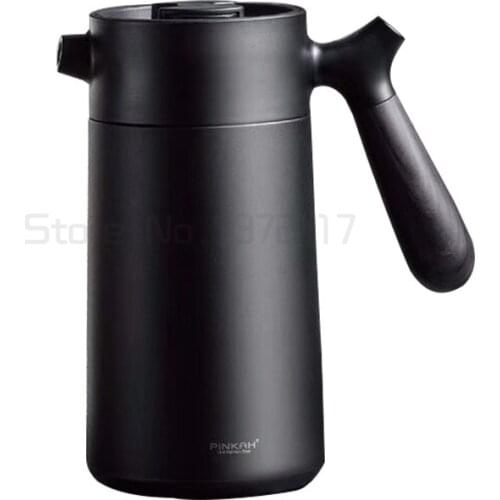 Vacuum Coffee Pot 950ml Household 304 Stainless Steel Hand Press Coffee Insulated Kettle With Handle Business Coffee Filter Pot