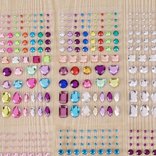 1 Sheet DIY Decal AcrylicRhinestone Art Crystal Diamond Children Toys Sticker Shoes Picture Frames Scrapbooking Stickers