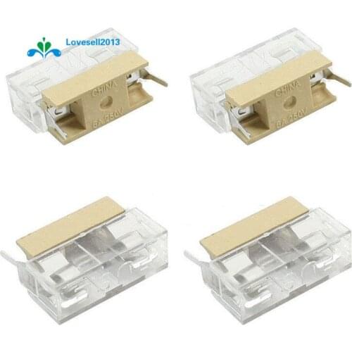 10PCS Panel Mount PCB Fuse Holder Case With Cover For 5x20mm Fuse 250V 6A