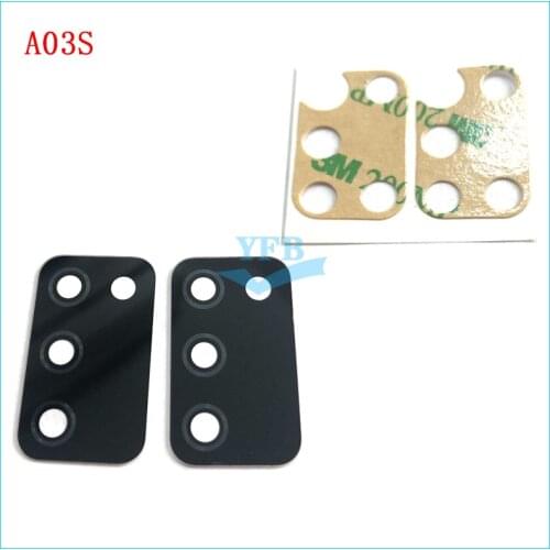 10PCS For Samsung Galaxy A02 A022F Back Rear Camera Lens Glass with Cover Frame Ring Holder Braket Assembly