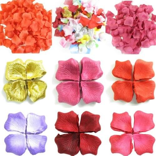 Pretty 100pcs/lot Wedding Decorations Romantic Atificial Flowers Wedding Rose Simulation Petals Christmas Party Event Decoration