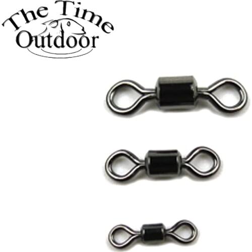 100pcs Fishing Rolling Swivels Connector Ball Bearing Solid Rings Swivel For Carp Fishing Accessories