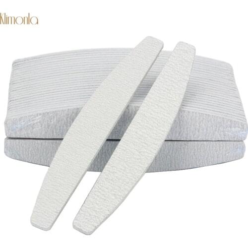 25pcs/lot Wholesale 100/180 Half Moon Nail File UV Gel Polisher Nail Polish Files Manicure Pedicure Buffers Tips Nail Tools