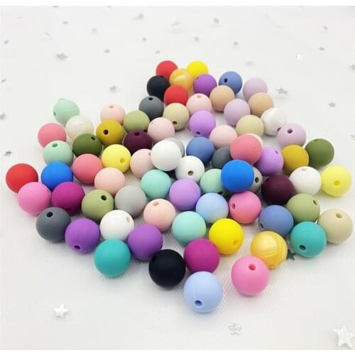50pcs 12mm Silicone Beads Baby Teething round Beads Pacifier Chain DIY toys Silicon Teether BPA Free Bracelet necklace kids