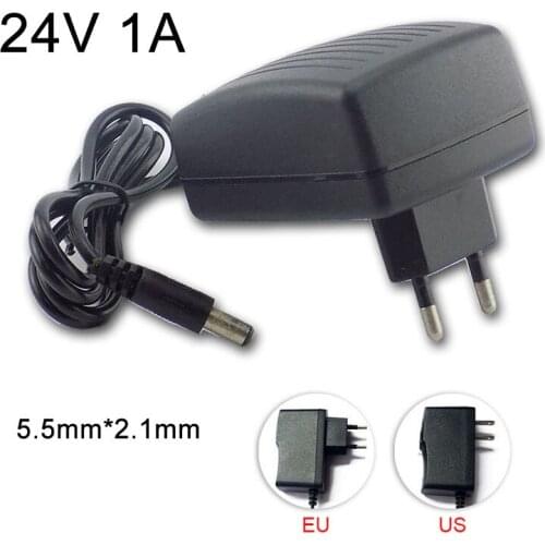 AC 100V-240V DC Power Adaptor Converter 24V 1A For LED Strip Light CCTV Mini TV Charger Switch 5.5mm*2.1mm US EU
