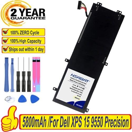 Top Brand 100% New 5800mAh 62MJV M7R96 P56F RRCGW Battery for DELL XPS 15 9550 Precision 5510 XPS 15 9570 Batteries