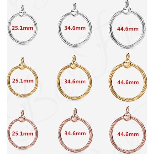 Authentic 925 Sterling Silver Pendant Suitable For Original Female Necklace O Pendant DIY Bead Jewelry Gift