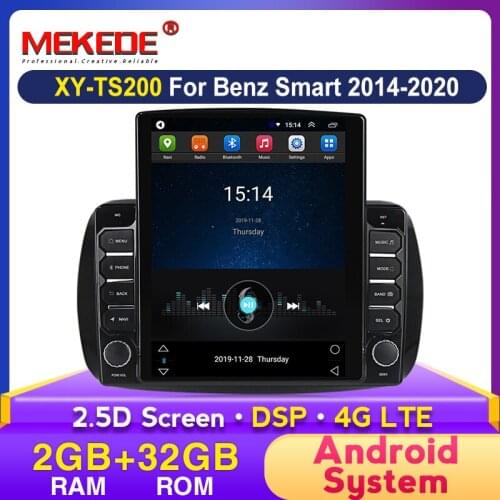 IPS DSP Android Car Radio Multimedia Player For Mercedes Benz Smart Fortwo 2014-2020 GPS Navigation Stereo Wifi BT Carplay 4G FM