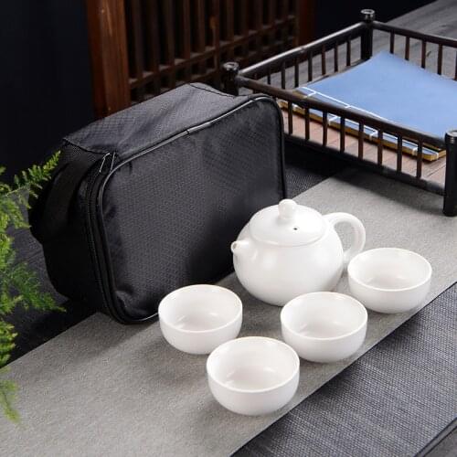 Chinese Tea Travel Tea Set Kung Fu Tea Set Ceramic Portable Teapot Porcelain Teaset Gaiwan Tea Cups of Tea Ceremony Tea Tool
