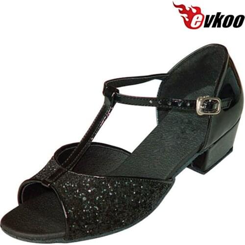 Evkoodance Ballroom Size US 4-12 Dance Shoes Girls Low Heel 3cm And 4 Colors Can Be Choose Comfortable Evkoo-353