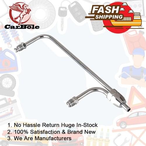 Chrome Gas Hard Tube Fuel Line Kit for 4160 Barrel Carb Carburetor 3/8" Inlet