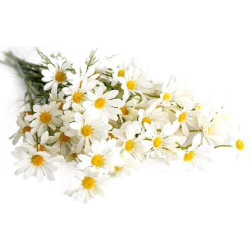 Artificial Flower Daisy Plastic Faux Flowers Fake Flowers Daisy Flower Lifelike Artificial Silk Flowers Party Wedding Home Decor
