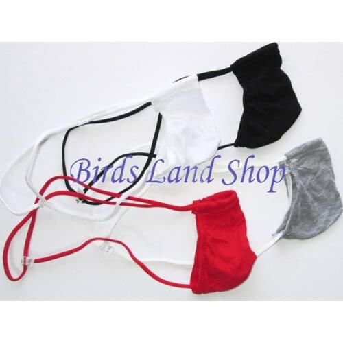 Mens sexy string pouch thong classical solid cotton jersey G345C mini pouch