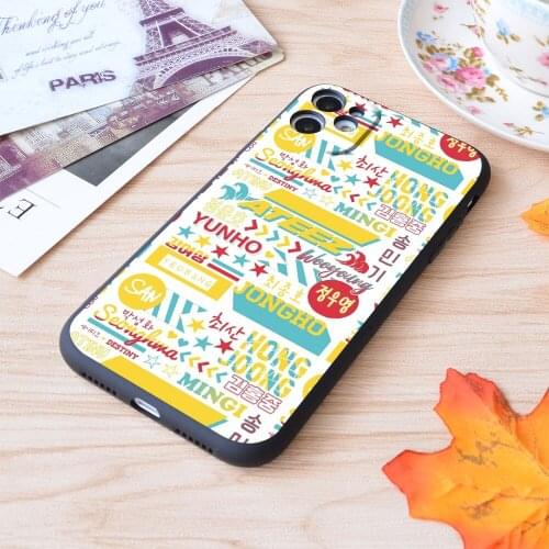 For iPhone Ateez Collage Print Soft Matt Apple iPhone Case