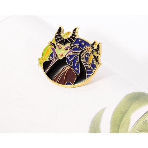 Movie Maleficent Brooch Pin Cartoon Enamel Lapel Badge Brooch
