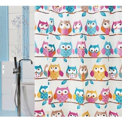 New Fashion European Cartoon Owl Thick EVAWaterproof mildew shower Curtains Quality Free shipping