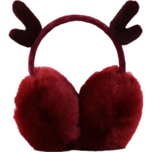 2018 New Lovely Cute Antlers Fur Winter Earmuffs For Women Warm Earmuffs Ear Warmers Gifts for girls Cover Ears Ear Muff AB348