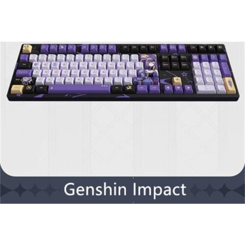 Pre-Sale: Animation Game Genshin Impact COSPLAY KEQING Mechanical Keyboard, RGB Colorful Lighting Effects, TTC Shaft Body