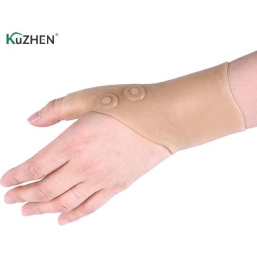 1PC Silicone Gel Wrist Glove Magnetic Therapy Wrist Hand Thumb Support Arthritis Pressure Corrector Massage Pain Relief Gloves