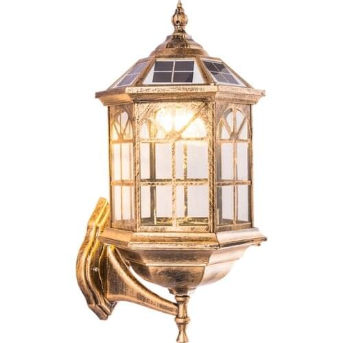 European style outdoor solar wall light waterproof super bright garden corridor landscape lights Solar Powered Street lighting