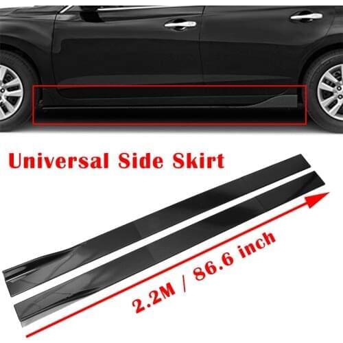 2.2M / 86.6" Universal Side Skirt Extensions Car Side Skirts Winglet Splitters Lip For BMW Toyota Benz Audi Mazada