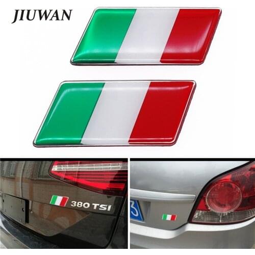Universal Metal 3D Italian Flag Badge Emblem Car Sticker Decal Grille Bumper Window Body Decoration for Benz VW Audi Lamborghini