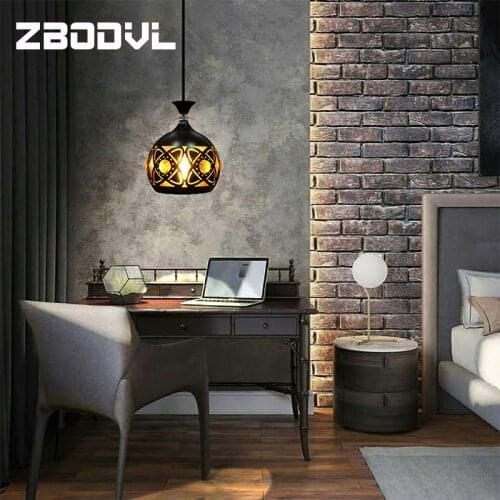 Vintage Lron Art Pendant Lamp Nordic Porous Loft E27 Bar/Restaurant/Coffee Shop/Study Iron Black Lampshade Pendant Lights