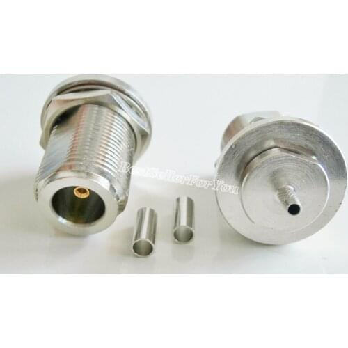 1Pcs N Type Female Bulkhead Crimp For RG316 RG174 Cable RF Coax Connector Adapter Split NEW