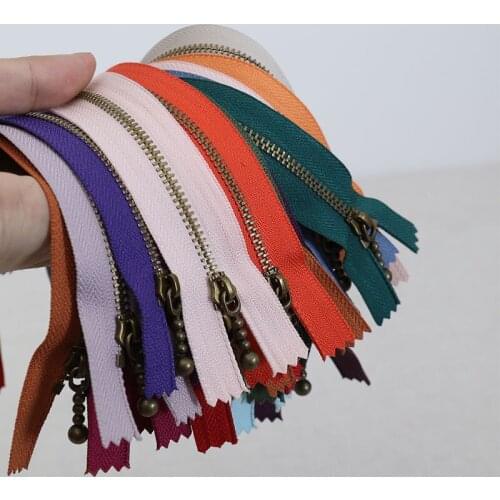 10pcs 15-20cm Metal Zippers 3# Close-end for Bags doll skirt pencil case bags Jeans Shoes DIY Sewing Acessories
