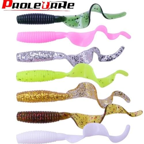 10pcs/Lot Larva Worm Soft Baits 6cm 1.8g Long Tail Jig Wobblers Fishing Lures Tackle Artificial Silicone Swimbaits Carp Bass