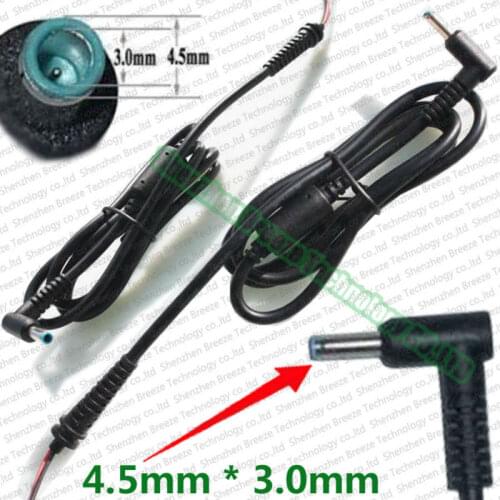 100pcs Factory direct supply price Top quality 4.5 3.0 DC Cable blue Connector with pin for HP Laptop adapter Charger 4.5 2.7mm
