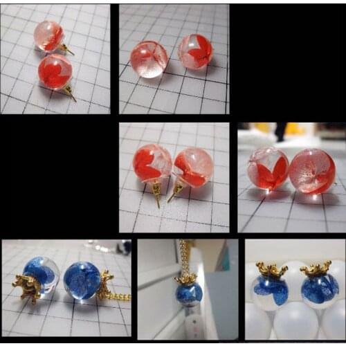 12Pcs All Sizes Round Square Roundle Beads Resin Molds Gemstone Jewelry Making E56C