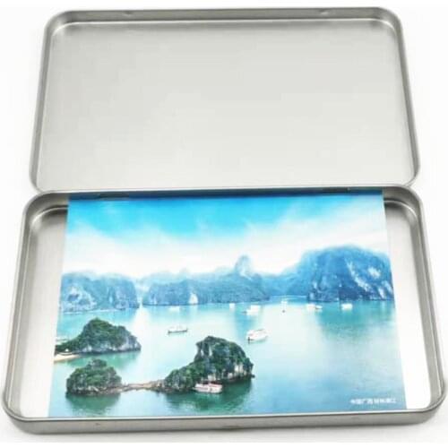 20pcs a lot Postcard gift card metal case eyebrow pencil packing thin make up watercolor box